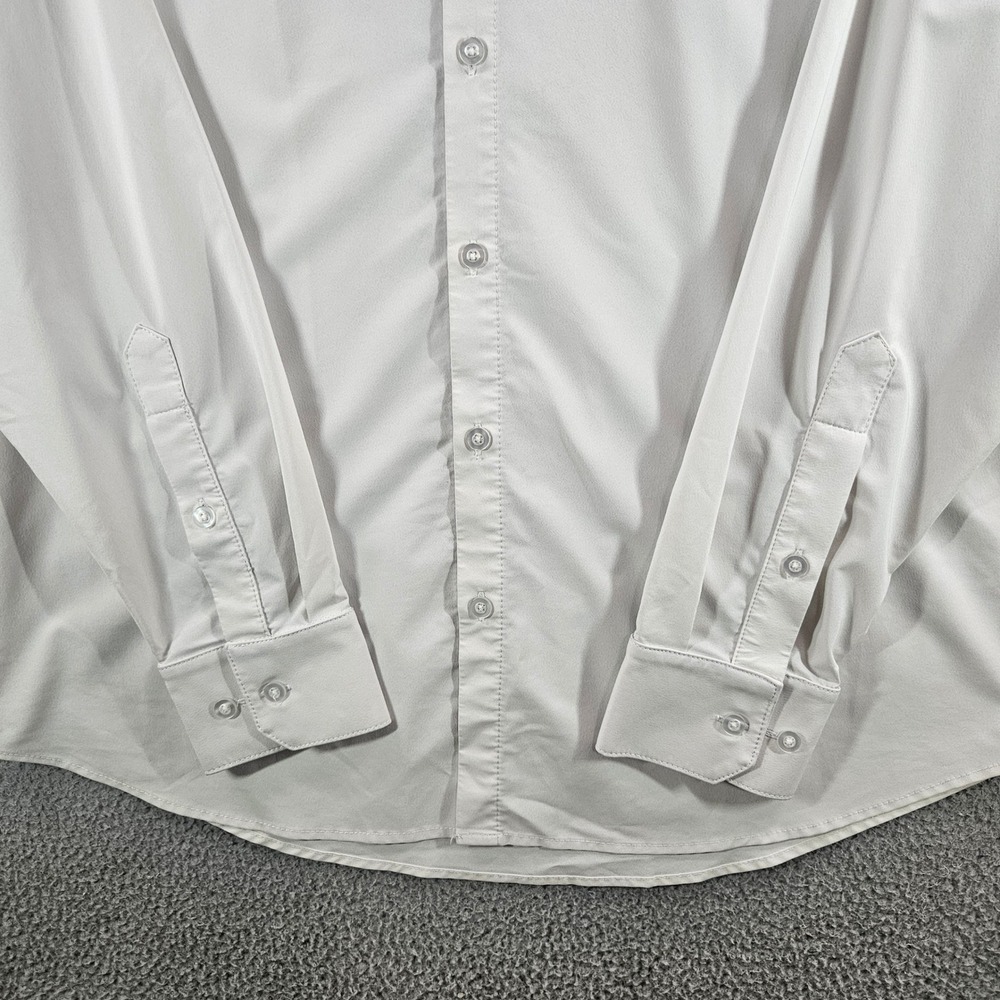 Mizzen+Main Mens Large Standard Fit Performance Dress Shirt Gray Long Sleeve - Picture 2 of 7